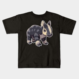 Cute Mountain Tapir Illustration - Adorable Animal Art Kids T-Shirt